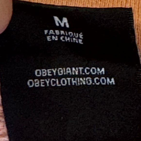 OBEY Mock Neck Dusty Pigment Henley Zip Dual Side Pockets Long Sleeve Sweatshirt - Picture 9 of 12